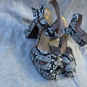 Snake print heels